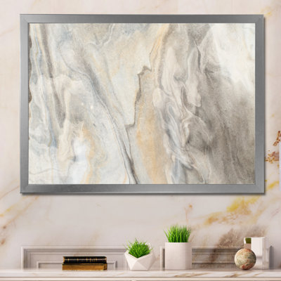 Liquid Art Waves In Shades Of Gray V - Print on Canvas