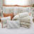 9 Piece Comforter Queen Coral - Cotton Fabric, Design Bedding, 2 Shams, Euro 3 Decorative Pillows, , Wrinkle- Bedding , Paisley Pattern, Flame Fabric