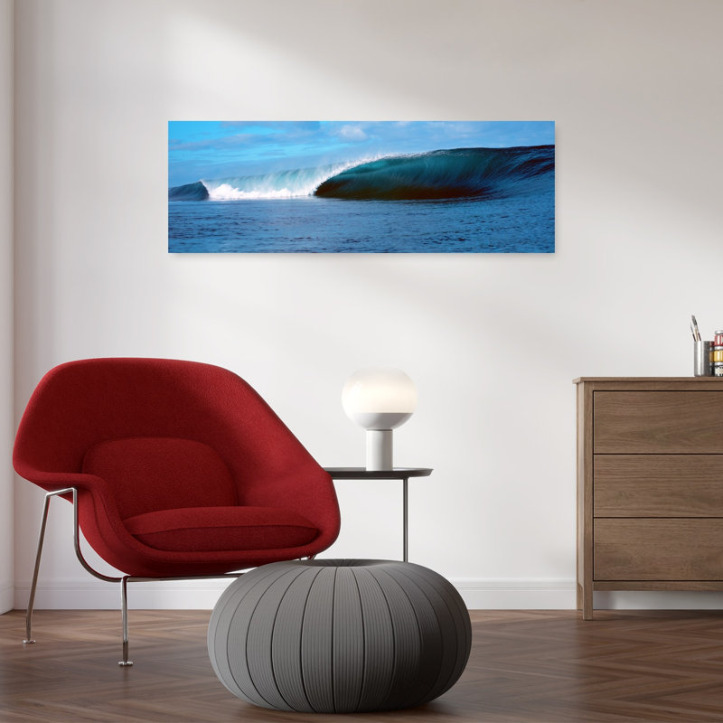 Vagues éclaboussant dans la mer, paysage contemporain contemporain, art mural, H 36 po x l 12 po