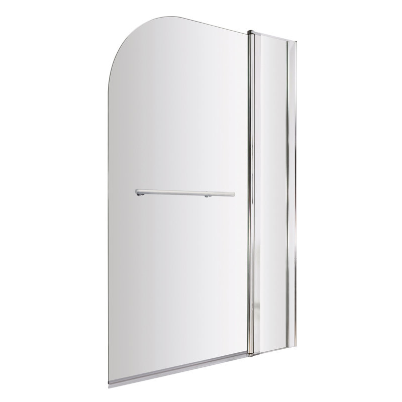 1005mm W x 1435mm H Pivot Semi-Frameless Tub Door with Clear Glass