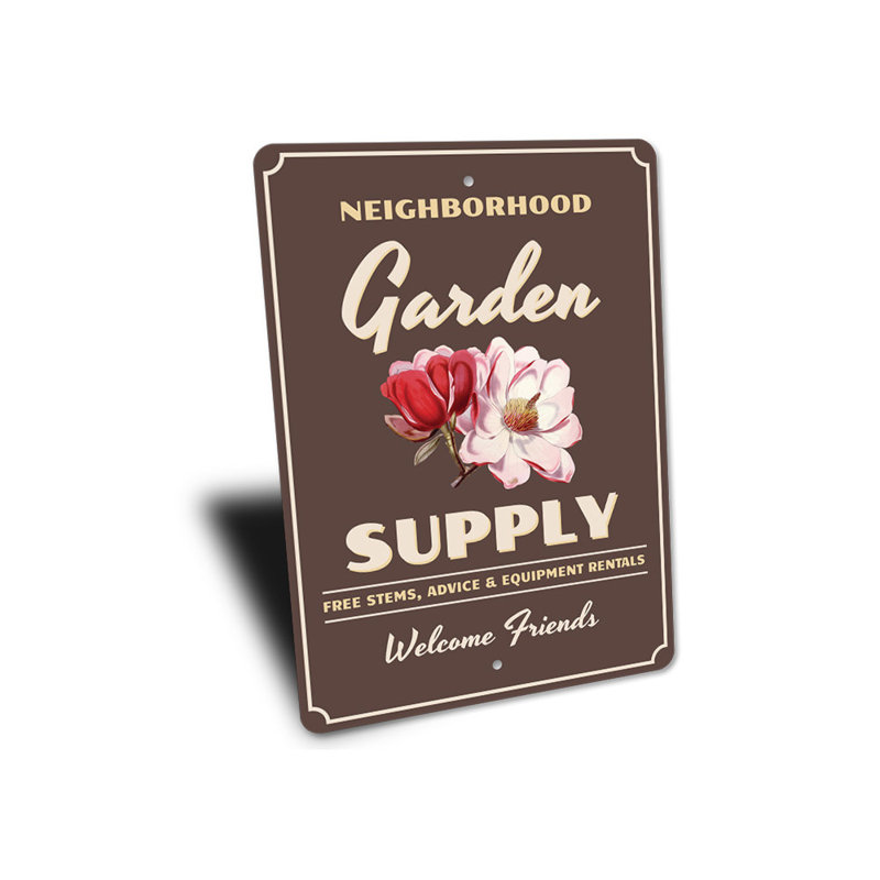 Enseigne de jardin en aluminium, H 18 po x l 12 po x P 0,06 po