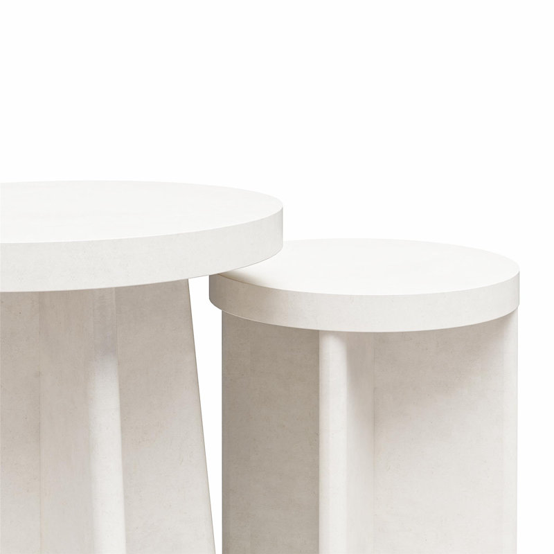 Alyssea Pedestal Side Table Set