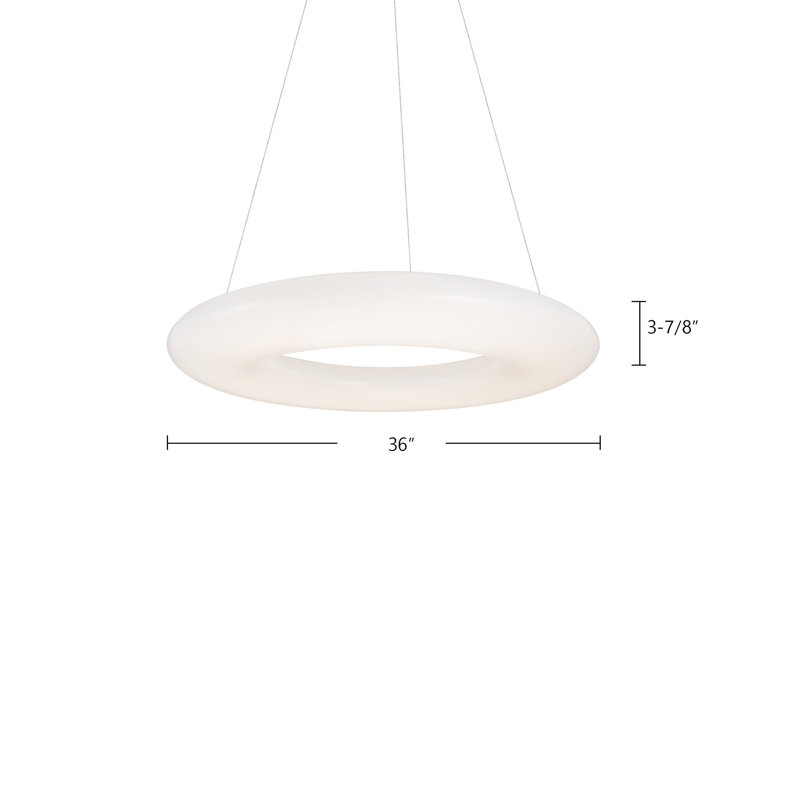 1 - Light LED Pendant, 125.88" H x 36" W x 36" D
