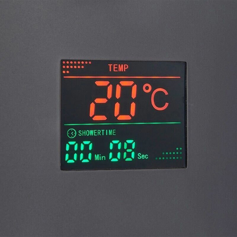 LED Concealed Bathroom Shower Mixer Set 40cm Rain Head Square Valve System Black