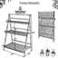 Étagère pliable à 3 niveaux pour porte-plante en bambou pour l'intérieur et l'extérieur, organisateur de porte-plante à plusieurs niveaux avec structure triangulaire robuste