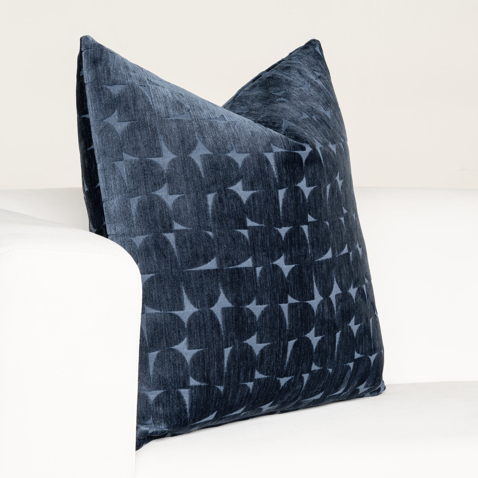Gumdrop Throw Pillow, Blue, Feather, Square 22"