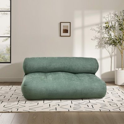 Canapé lounge double – Assise basse extra-large avec revêtement luxueux en sergé chenille et dossier cylindrique confortable | Canapé polyvalent 2 places pour salon, véranda ou cinéma maison – Idéal pour les moments de détente en couple, entre amis ou en famille