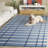 Zoticus Handtufted Wool & Cotton Striped Rug in Blue/Ivory-1079484170
