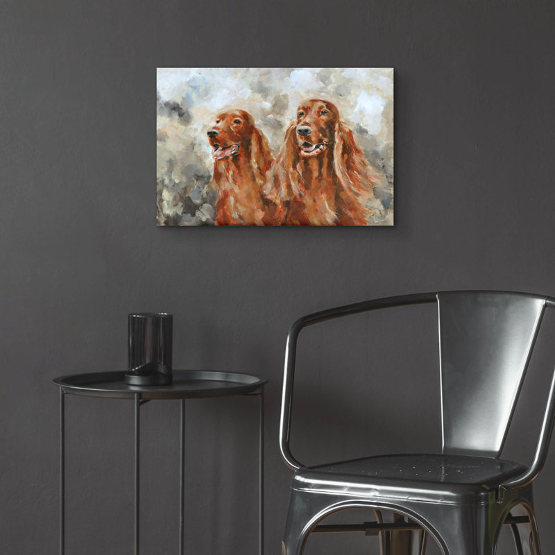 " Two Irish Setters " by Solveiga, 16" H x 24" W x 0.2" D