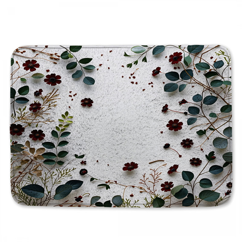Décoration de salle de bain à motif floral, 34in W x 21in L
