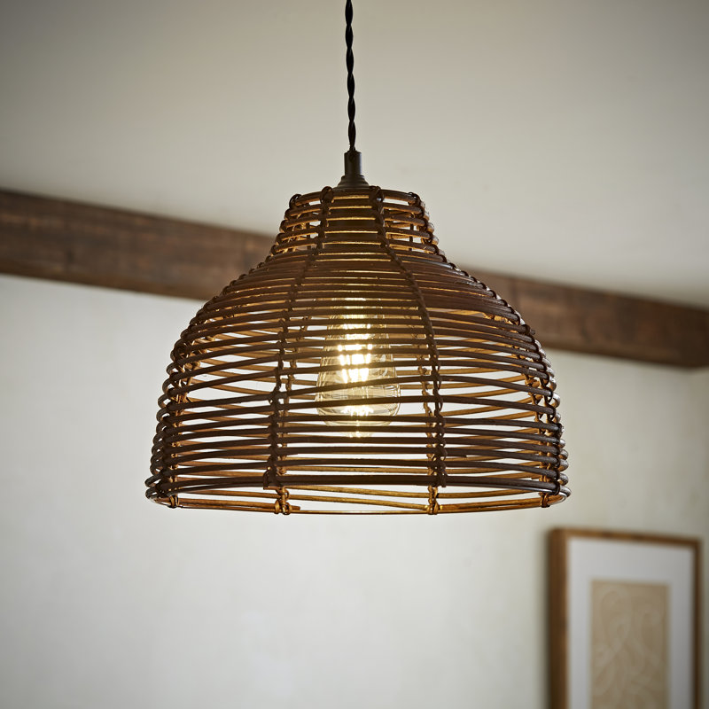 Hojovice 31cm Bamboo/Rattan Bowl Pendant Shade, Brown