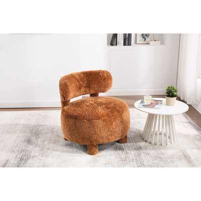 Chaise d'appoint en fourrure de couleur kaki avec pieds ergonomiques et en bois massif pour la chambre à coucher ou le salon - siège de 13 po d'épaisseur, capacité de 250 lb, installation en 30 minutes, nettoyage des taches sur le côté de la pantoufle