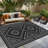 Shimeek Reversible Outdoor Mat, Waterproof Plastic Outdoor Mat, Black&Grey,Rectangle 5' x 8'-2146437189-2122151124