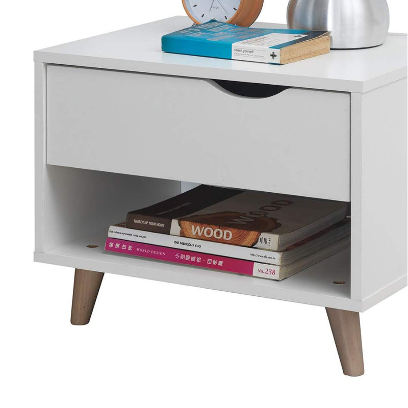 Reagan 50cm W Particle Board / Chipboard Bedside Table
