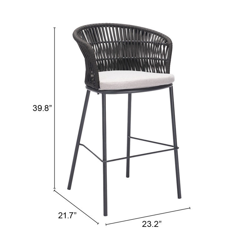 Tabouret Freytinet 29,5 po, Noir, noir, noir, noir