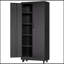 Armoire de rangement en métal avec roulettes, serrure et 4 tablettes réglables