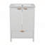 Meuble-lavabo moderne de 24 po avec lavabo, trou de robinet simple, panneaux de porte texturés, grand rangement et charnières à fermeture en douceur-33423260
