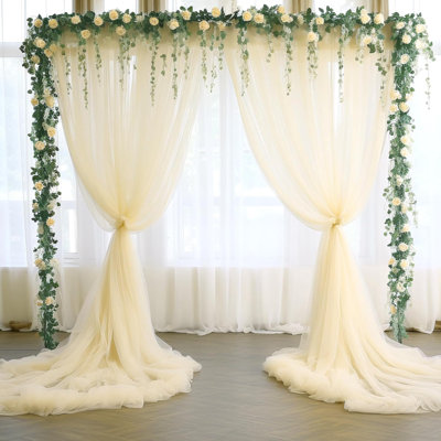 9.84ft x 4.92ft Tulle Backdrop Curtains for Parties Wedding Bridal Shower Sheer Backdrop Curtains White Drapes for Backdrop for Baby Shower Birthday Party Photo Background Home Decorations