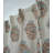 Handmade Linen Pleated Curtains – Gray Brown Floral Block Print Drapes for Living Room-676432542