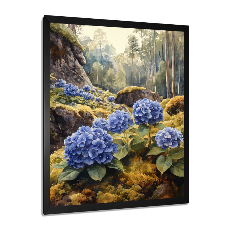 Francine - impressions sur toile florales, H 44 po x l 34 po, Noir, noir, noir, noir, Reproduction encadrée d'une seule photo