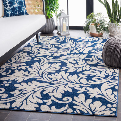 Ammundsen Floral Navy/Ivory Area Rug