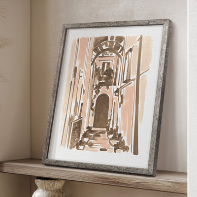Blush Architecture Study IV Framed Print - Solid Wood