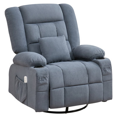 Kneading Massage Rocker Recliner Chair With 4-Point 3D Kneading Massage And Heat For Living Room With Rocking Function And 2 Cup Holders, USB Charge Port