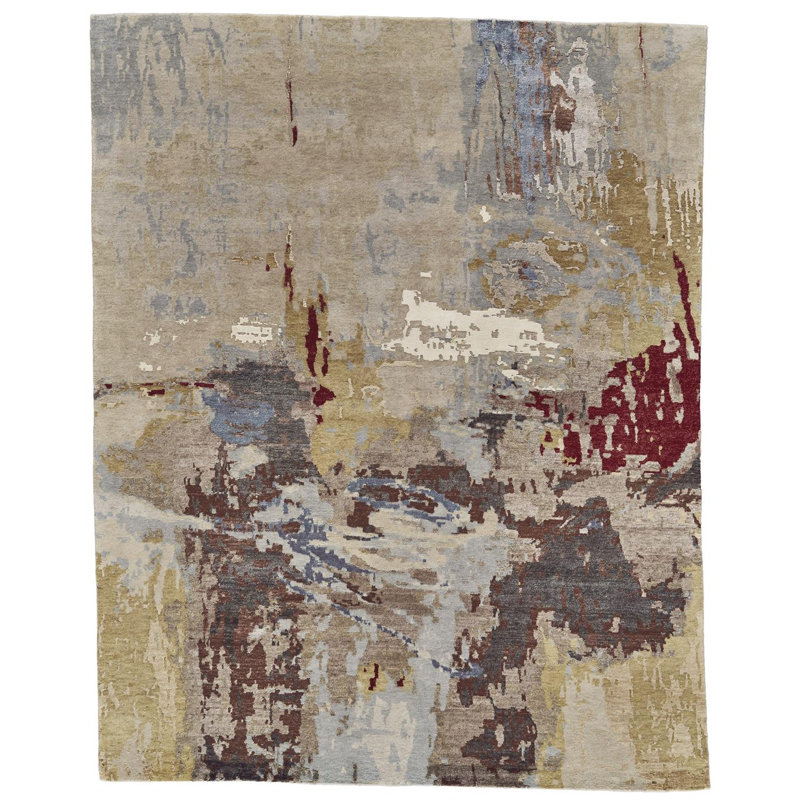 Tapis ivoire Tarlisha Modern WatercoTarlisha, Rectangle 3' x 5'