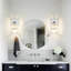 Luminaire de meuble-lavabo en cristal - Applique murale 1 lumière pour miroir de salle de bain avec abat-jour en cristal transparent - Installation câblée - Compatible avec les ampoules halogènes incandescentes à DEL CFL - Fabrication en aluminium du-44396084