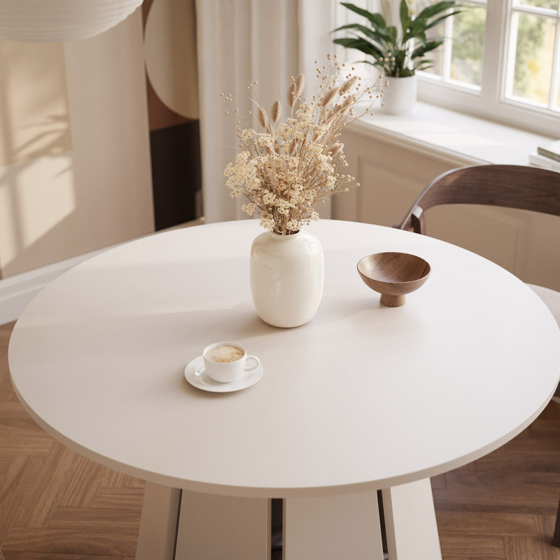 Round Dining Table, Beige