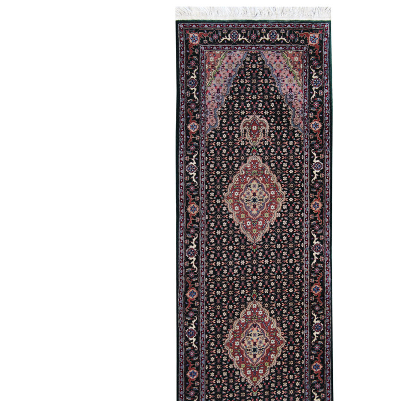 Tapis de couloir unique de style nouvel âge tissé à la main 2 pi 7 po x 12 pi 7 po Mahi Tabriz