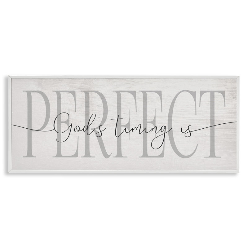 God Timing Is Perfect Expression Farmhouse, H 13 po x l 30 po