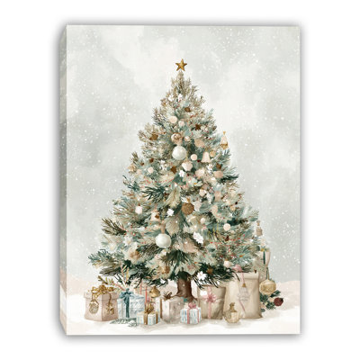 Arbre de Noël décoré avec art mural sur toile tendue