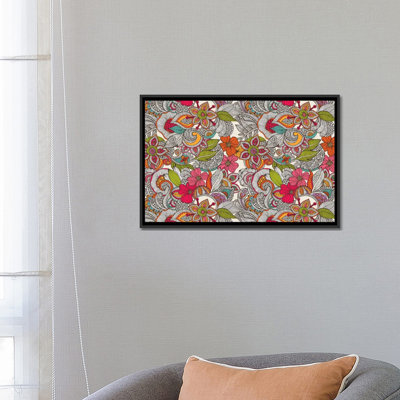 Flower Doodles In Color, impression sur toile tendue