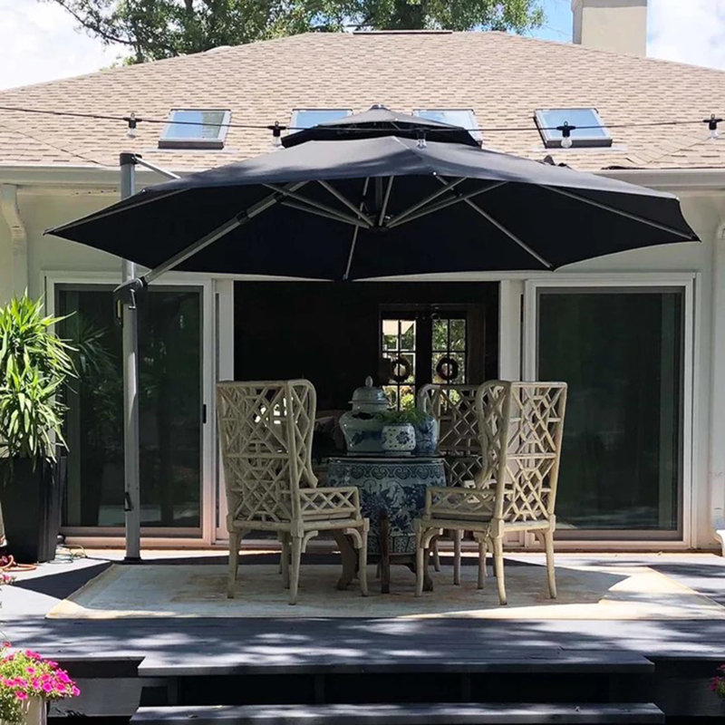 Parasol en porte-à-faux 144 po Sharayne, Gris