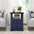 Rustic Nightstand with Charging Station – 18" Bedside Table with 2 Drawers & Open Shelf, Modern Farmhouse-1644336349-1648136442