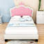 Upholstered Platform Bed With Crown Headboard-1231450793-1261383161