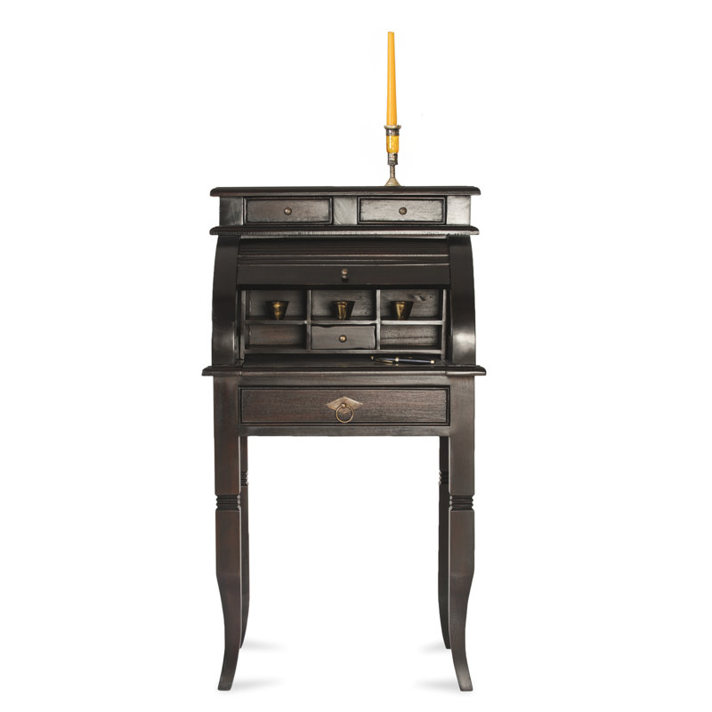 Lafrance Solid Wood Secretary Desk, Dark brown