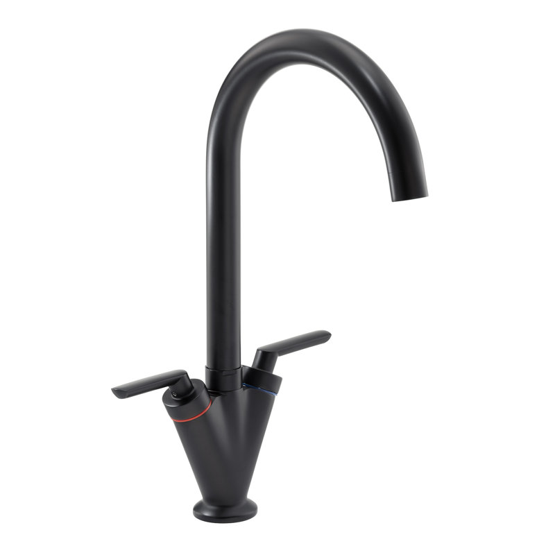 Abode Volo Dual Lever Mixertap, Matt Black