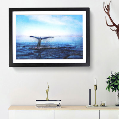 Whale Tail from the Ocean - Picture Frame Painting Print