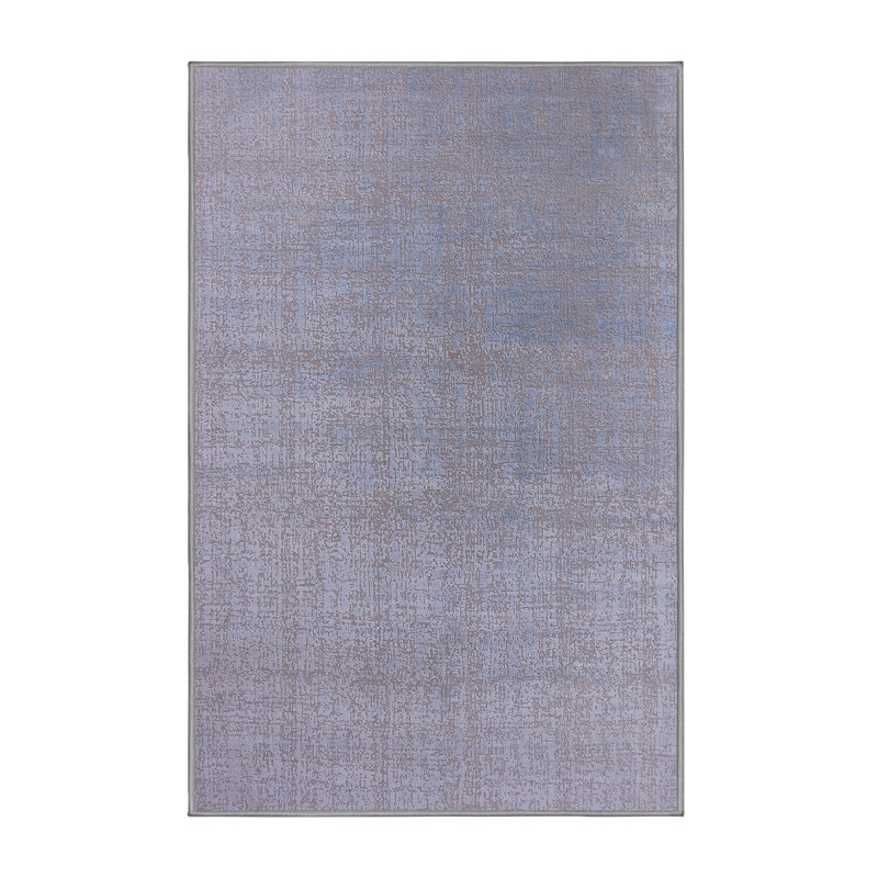 Tapis bleu / mauve à motif abstrait Bowmanstown, Rectangle 8 pi x 12 pi