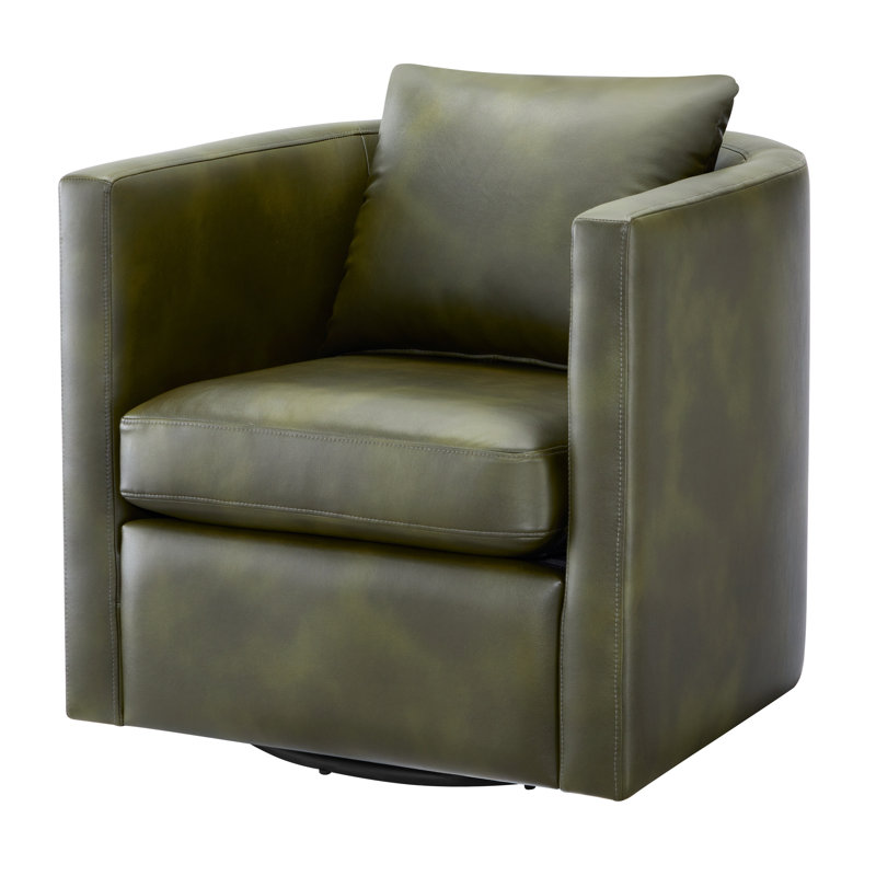 Fauteuil pivotant en similicuir Accent, Vert