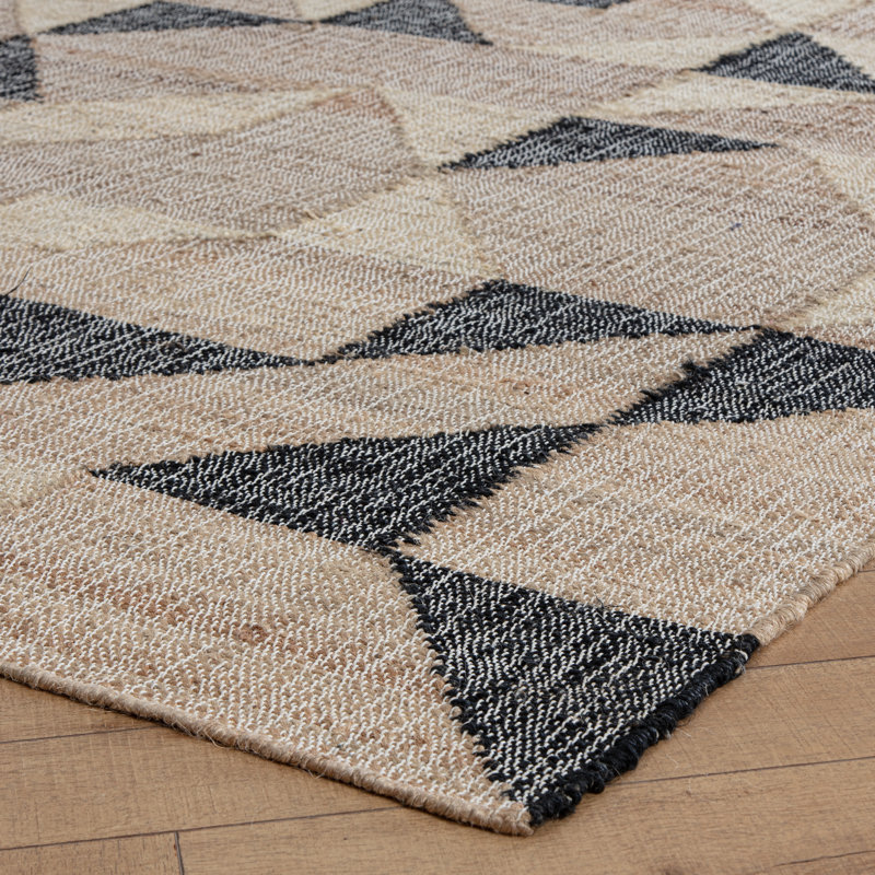 Tapis brun / gris anthracite tissé à la main Solene, Rectangulaire 8 pi x 10 pi