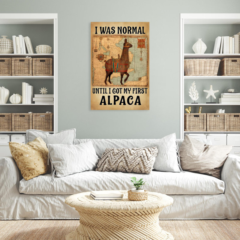 «Carlyssa I Got My First Alpaca», impression sur toile, H 36 po x l 24 po x P 1,25 po