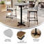 Plateau de table commercial à surface lisse avec base entrecroisée à hauteur de barre-175841760-175841766