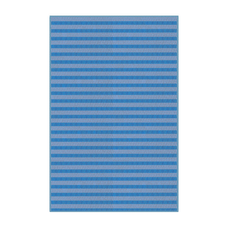 Tapis rayé bleu Chamblee, Rectangle 7 pi x 10 pi