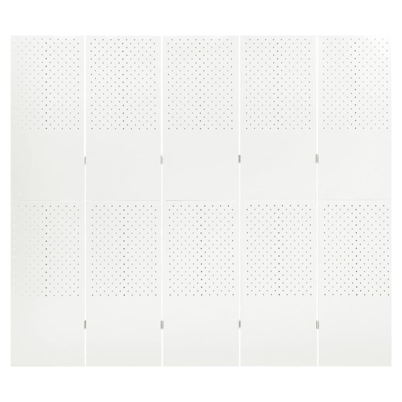 Cassiah 180 cm H Steel Folding Room Divider, 5, White