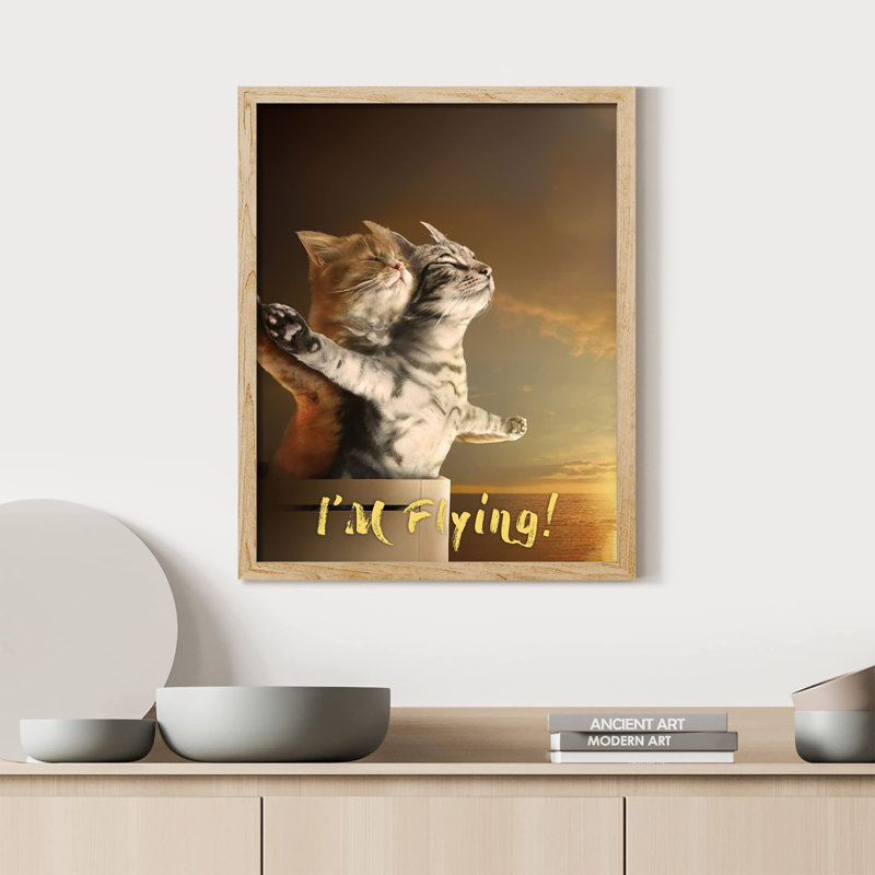 «Titanic Meow Spouf Cat» sur papier, Noir, H 10 po x l 8 po