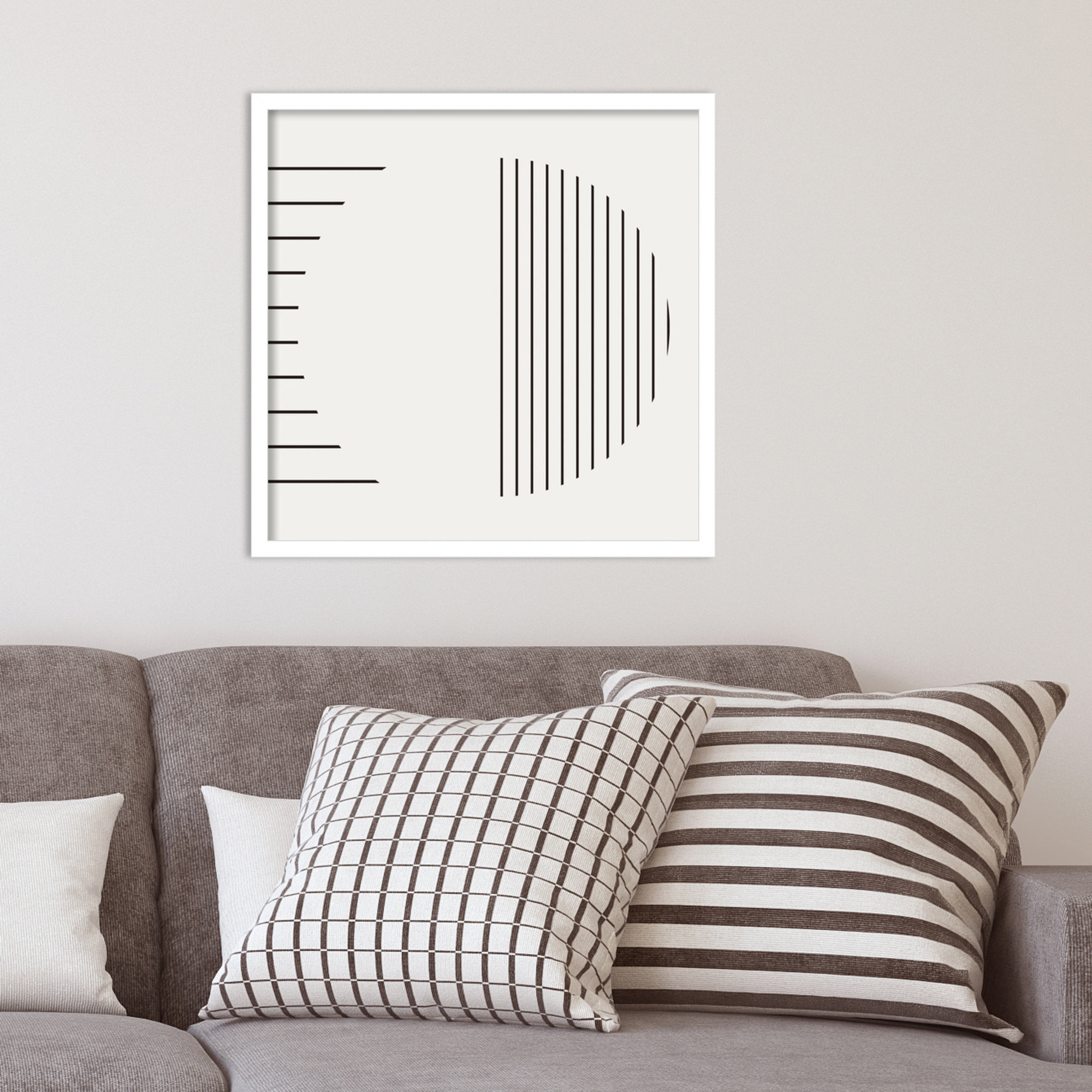 Modern Statement Stripes 1 by The Creative Bunch Studio, 21" H x 21" W x 1" D, Black