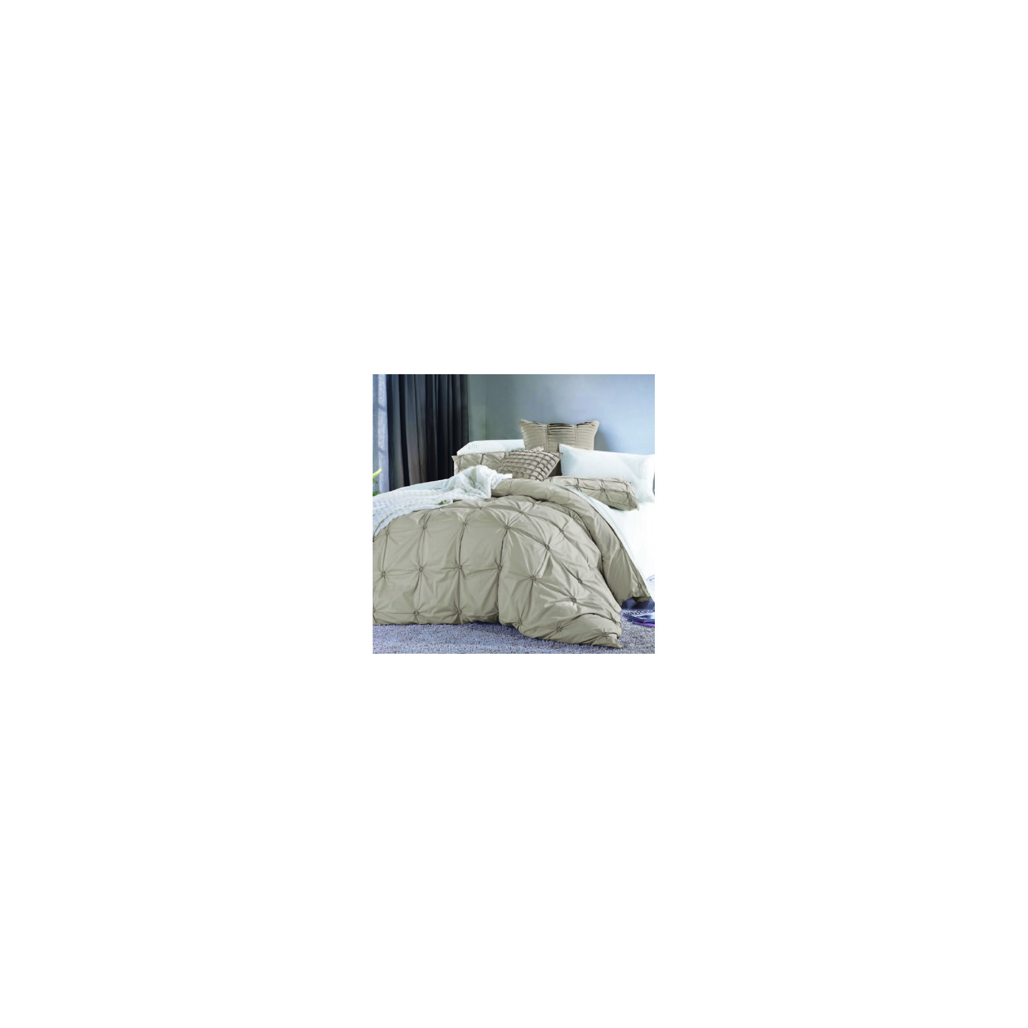 Basile Satin Duvet Cover Set, Full/Queen, Gray